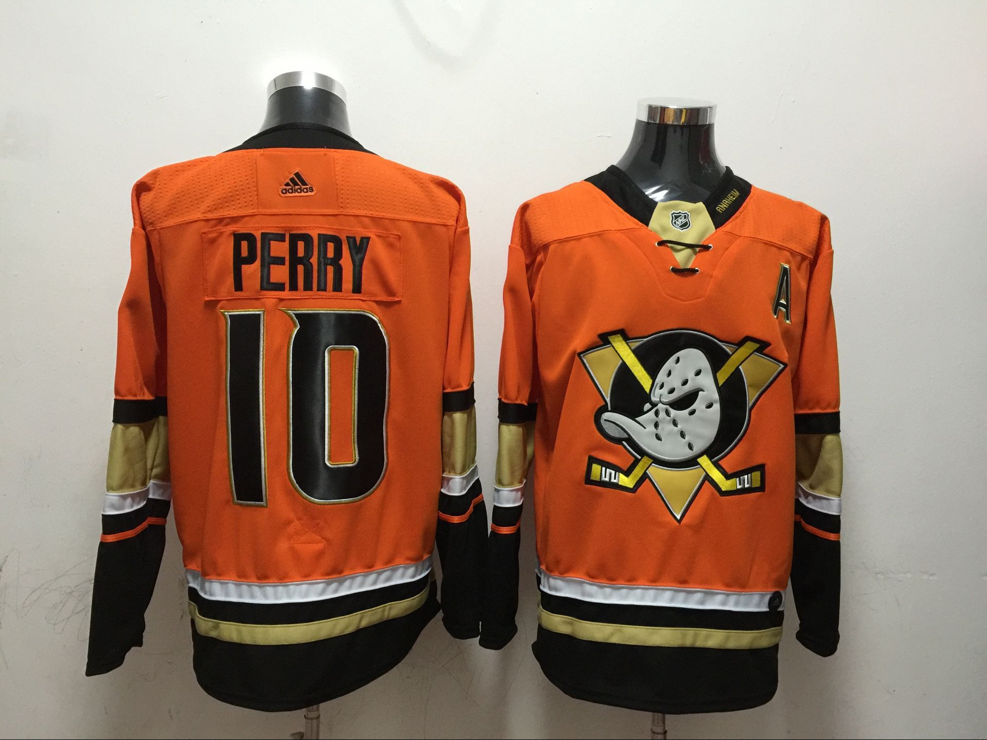 Men Anaheim Ducks #10 Perry Orange Adidas Hockey Stitched NHL Jerseys